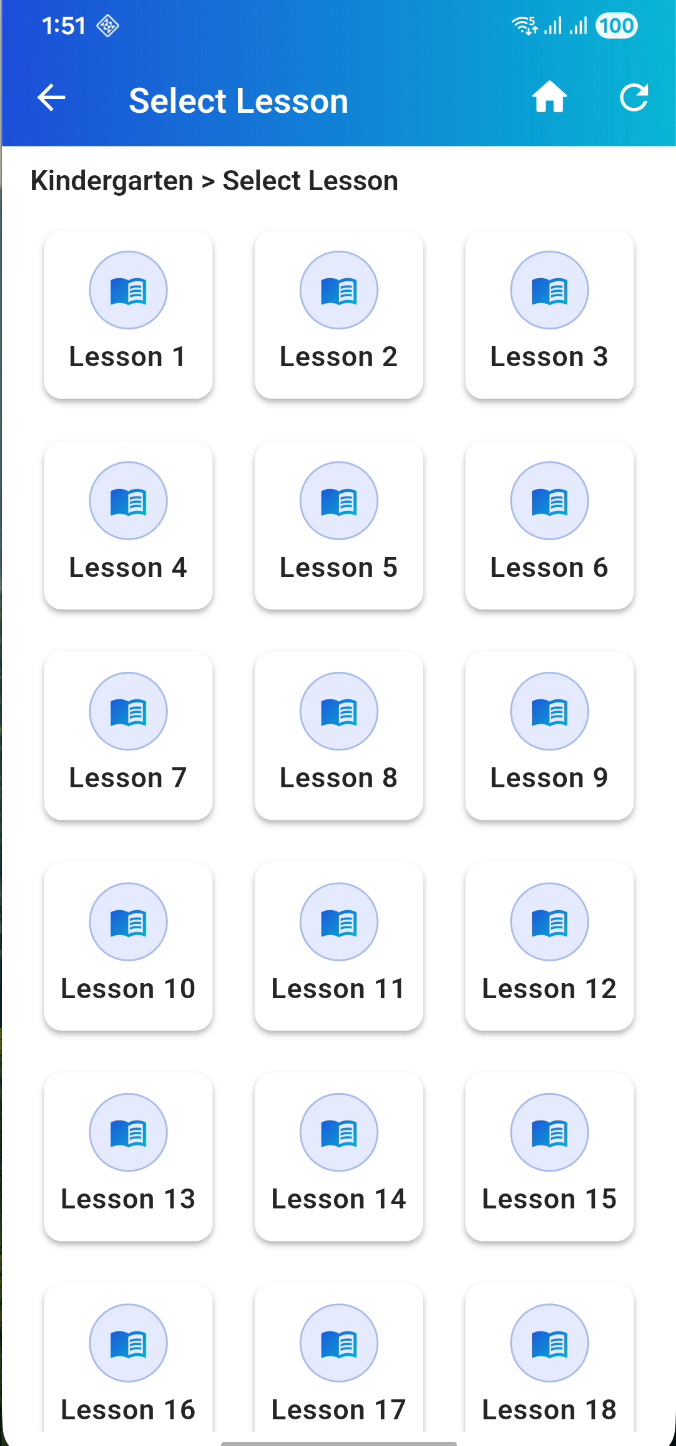Grade-wise lesson selection